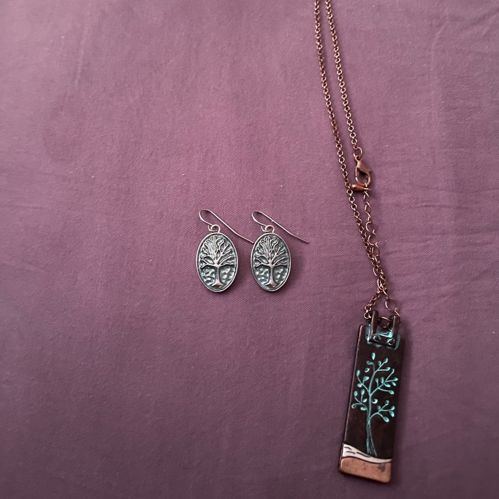 Tree Jewelry Necklace and Earrings Set